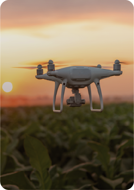 Drone over field