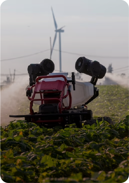 Unmanned ground vehicle spraying in field